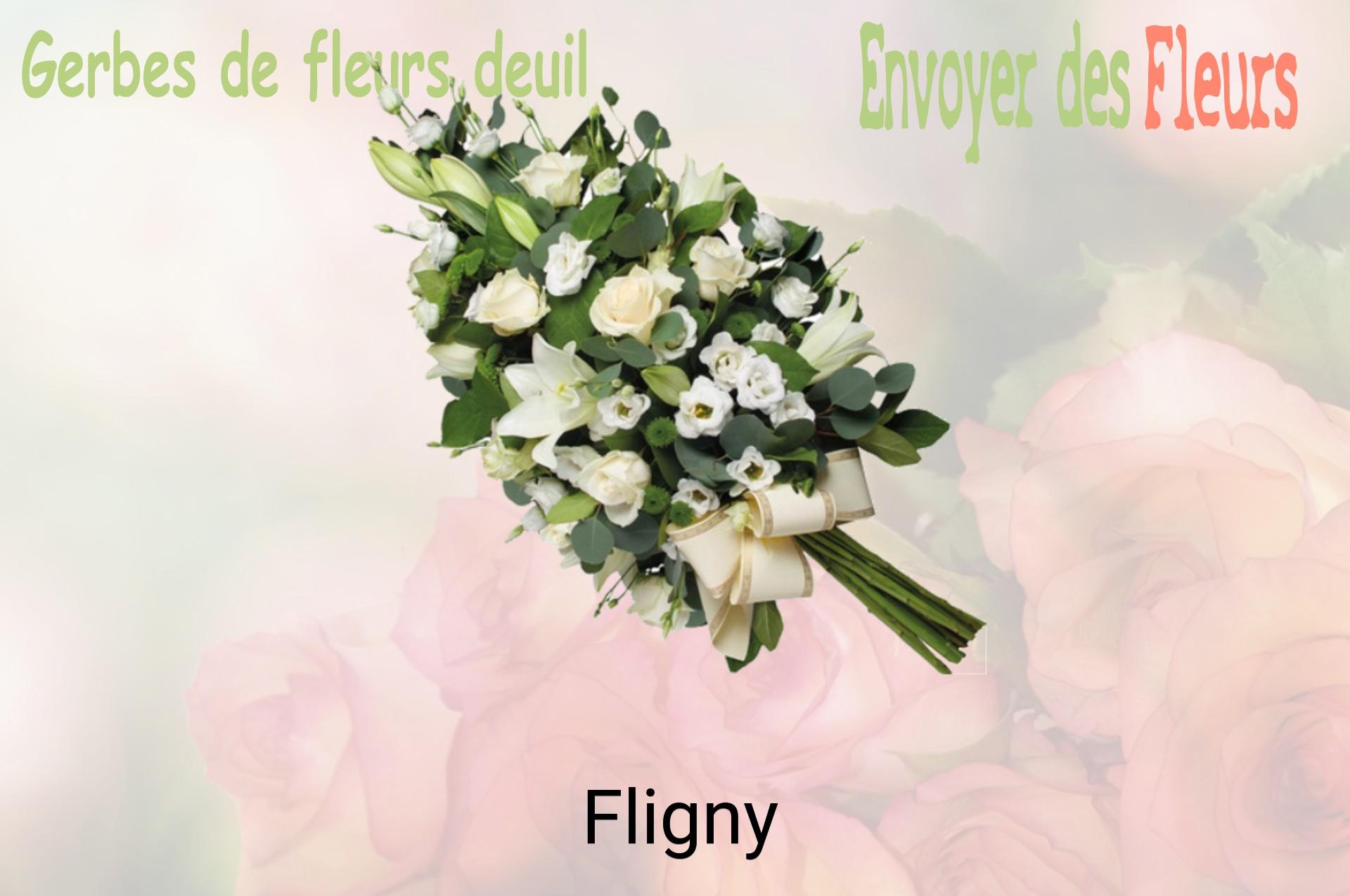 Gerbe de fleurs de deuil livrée à Fligny